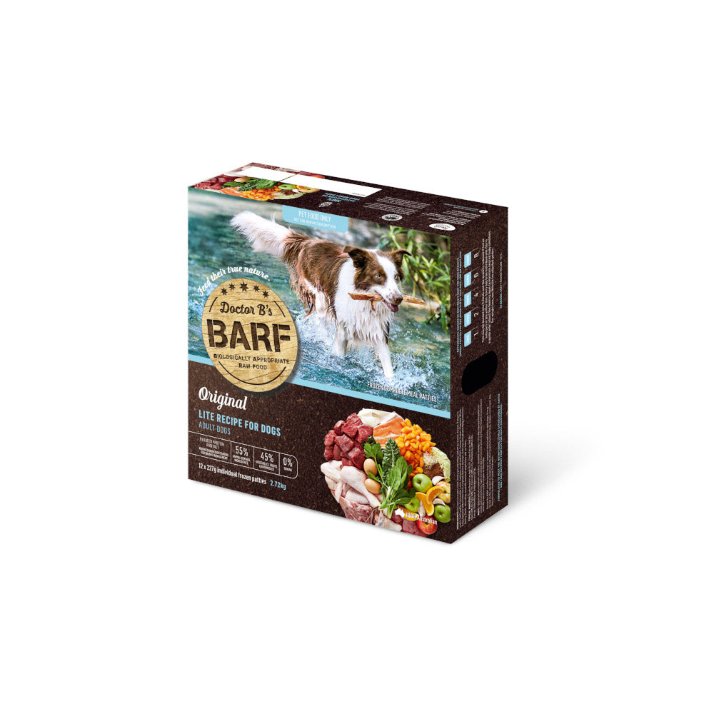 BARF Adult Frozen Raw Lite Recipe Dog Food Whiskers N Paws