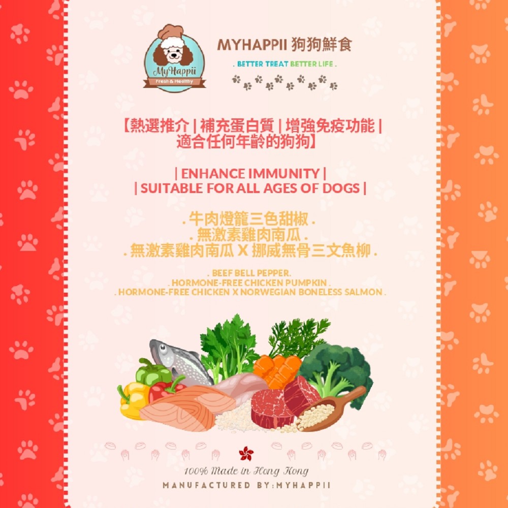 MyHappii - Frozen Fresh Made  Exclusive All Life Stage and Enchance Immunity Recipess Bundle Set Dog Food