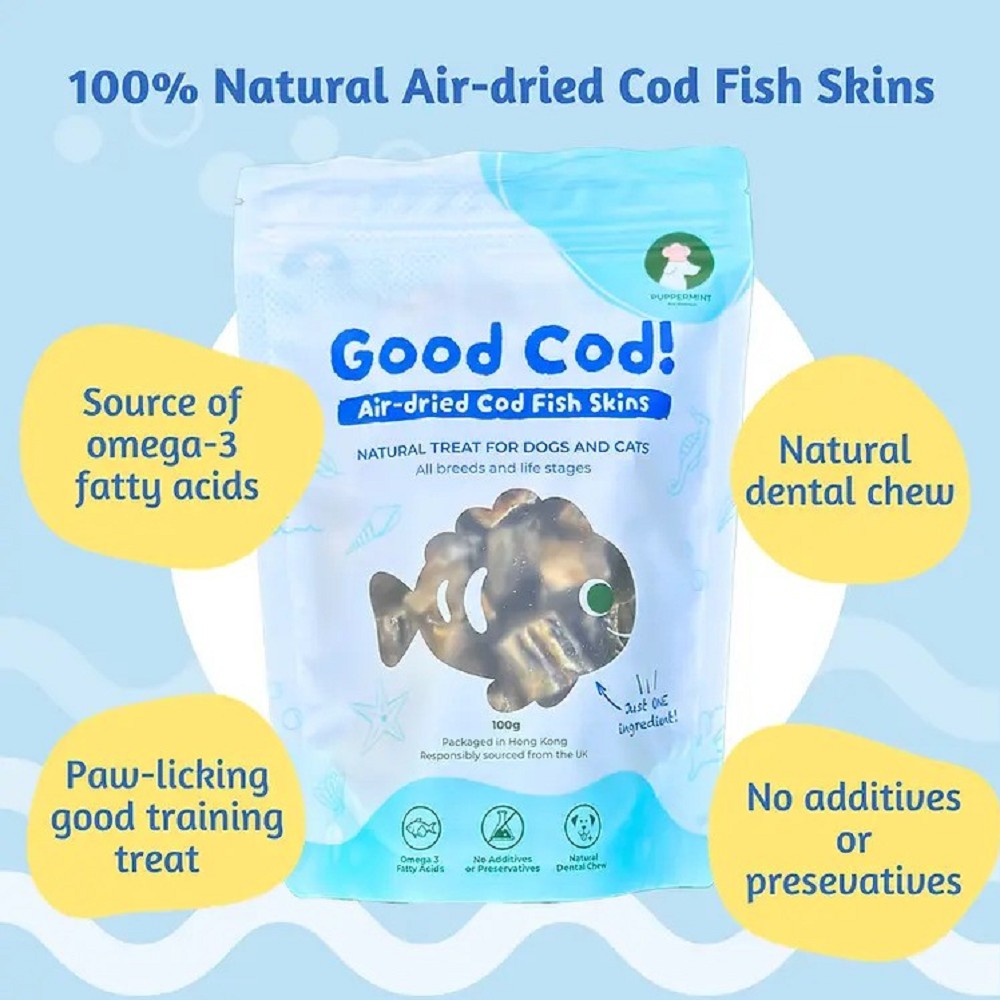 Good Cod! Air-Dried Cod Fish Skins for Dogs & Cats