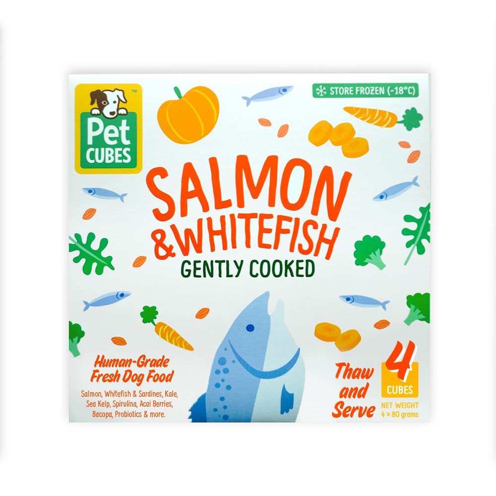 Frozen Fresh Human-Grade Gently Cooked Salmon & Whitefish Adult Dog Food