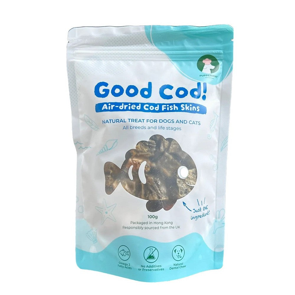 Good Cod! Air-Dried Cod Fish Skins for Dogs & Cats