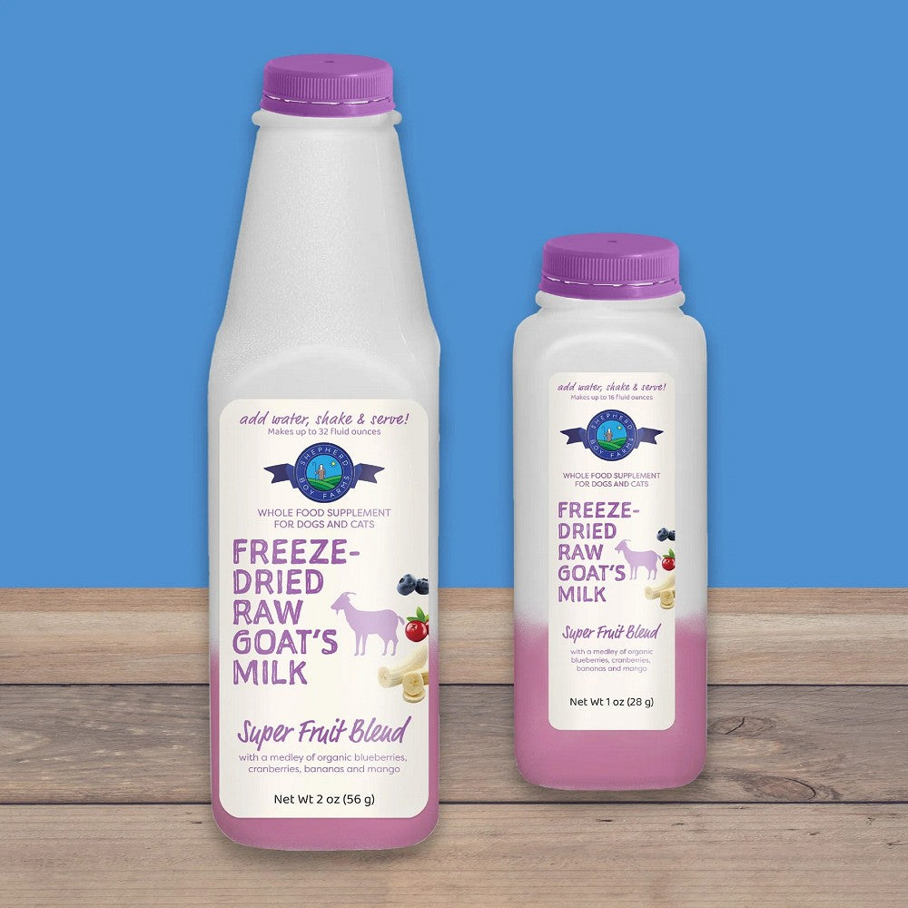 Freeze Dried Raw Goat's Milk Super Fruit Blend for Dogs & Cats