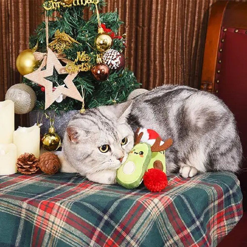 Holiday Feline - Christmas Avocado Catnip Toy